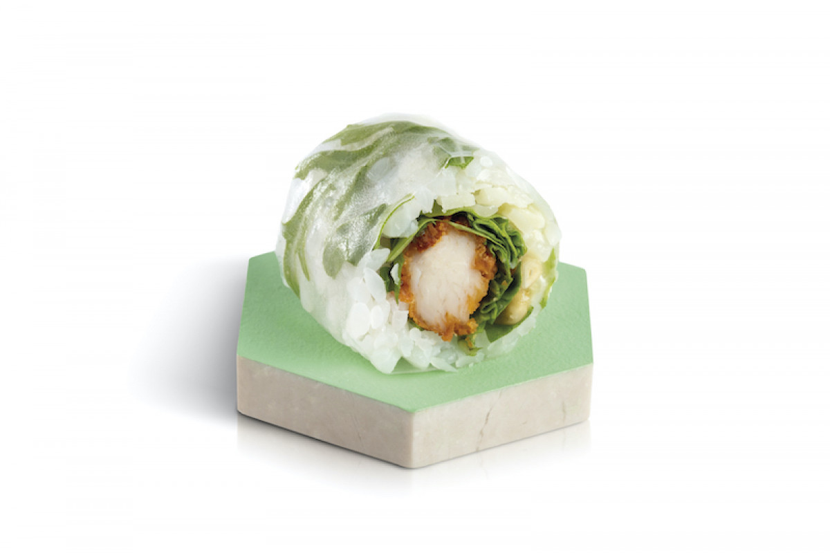 fresh roll green chicken